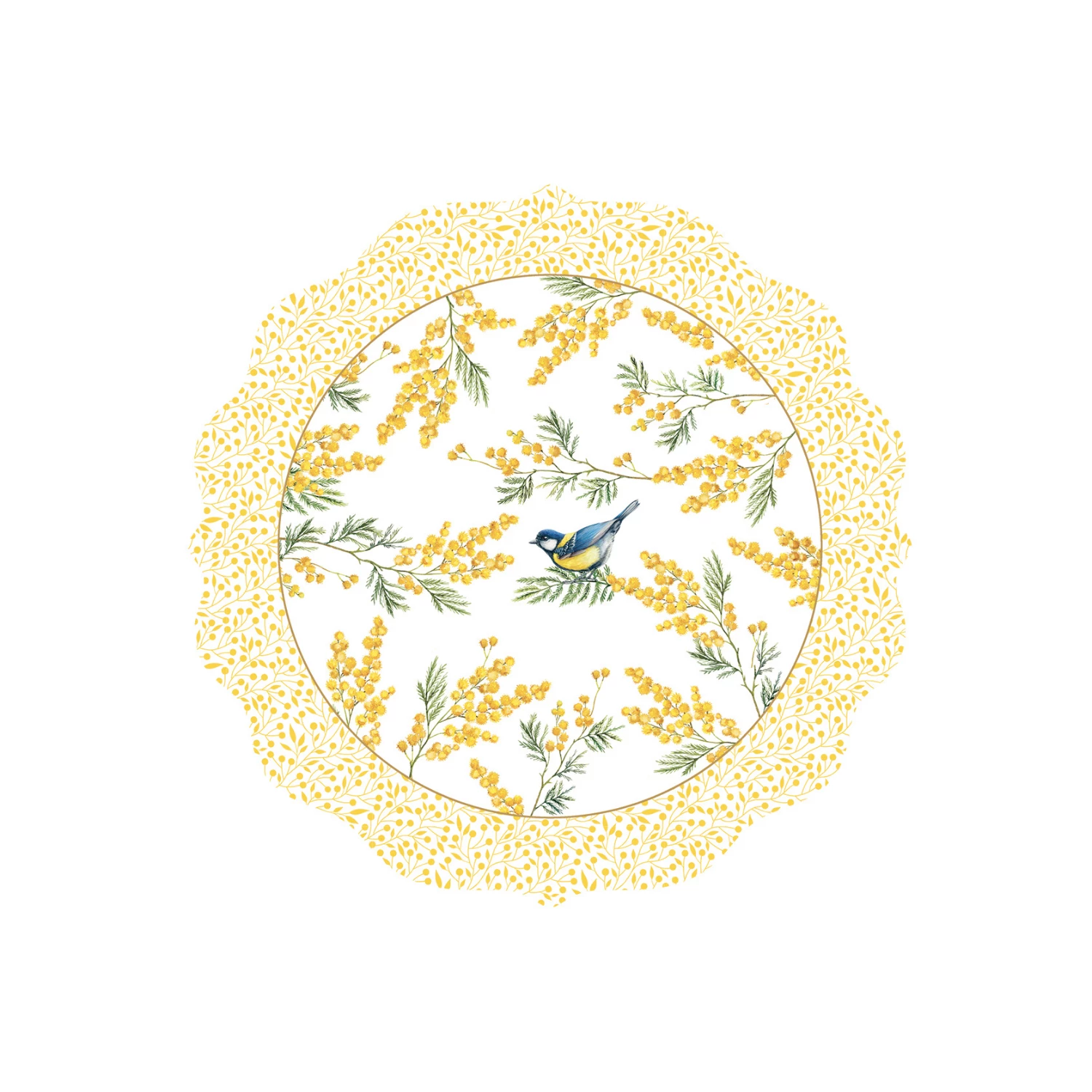 Set of 2 polypropylene placemats 34.5 x 34.5 cm MIMOSA